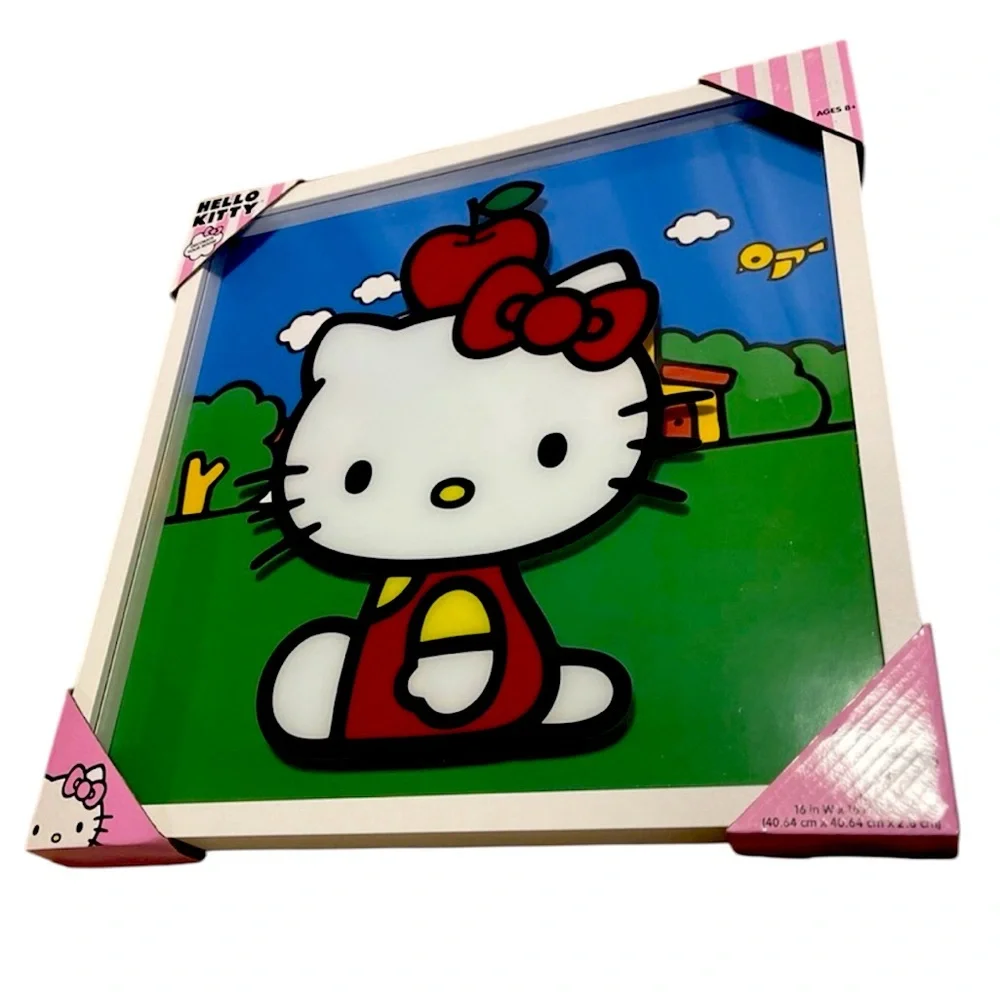 Hello Kitty Framed Glass Wall Art